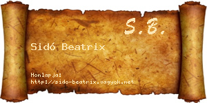 Sidó Beatrix névjegykártya